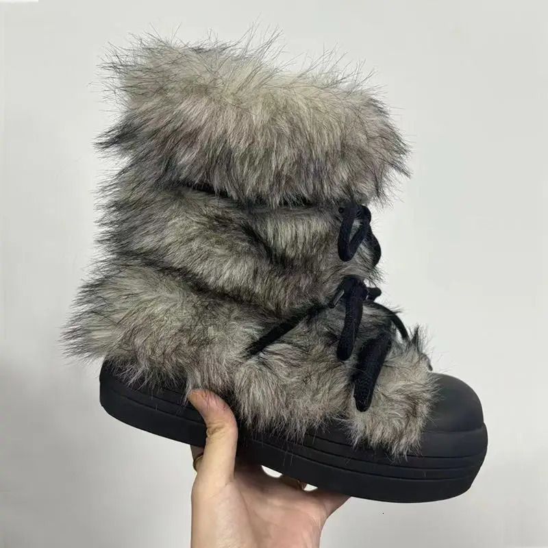 Winter Shoes Women Snow Plush Cold Proof Antiskid Ankle Thicken Waterproof Thick Platform Space Ski Boots Size 35 40_vogvips.com