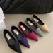 2025 Spring New Commuter Work Professional Comfortable Pointed Flat Bottom Melad Matte Single Women's Bean Shoes_vogvips.com