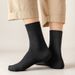5 Pairs Of 100% Socks, Men's Four Season Striped Midsole, Sweat Absorbing, Breathable Sports Cotton Socks_vogvips.com
