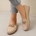 Plus Size Women's Metal Chain Slip-On Loafers Soft Soled Casual Shoes Autumn Export Style Single Shoes_vogvips.com