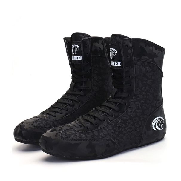 Mens Womens Boxing Shoes, High Top Wrestling Shoes For Fighting Competition Fitness Breathable Youth Powerlifting Bodybuilding Boots_vogvips.com