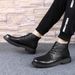 Men's Medium Leather Boots Casual Men's Shoes Cotton Warm Martin Boots Non-slip Oak_vogvips.com