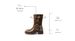 Women's Distressed Leather Punk Style Western Cowboy Ankle Boots With Big Buckle - Chunky Heel, Slip-On Design, Comfortable & Stylish For All Seasons_vogvips.com