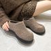 Designer Style Cloven-toed Birkenstocks With Pile And Height Increase, Retro Round Head, Plush Bun-style,half Slippers For Women, Can Be Worn Outside._vogvips.com