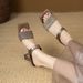 Chuyuji Women's Rhinestone Strap Sandals 2026 New Summer Model For Wearing With Skirts, Open-Toed Chunky Heel_vogvips.com