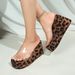 Women's plus Size Leopard Print Transparent Platform Slippers Summer Thick Soled Wedge Sandals Casual Slip-On Shoes_vogvips.com