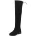 Over-the-Knee Long For Women, Stretch Slimming Plus Size Suede Women's Boots, Sizes 40-46, Back Lace-Up Riding Boots Z8_vogvips.com
