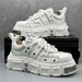Men's Daddy Shoes Rivet Nichey Men's Shoes Heightened Big Head Thick Bottom Derby Shoes_vogvips.com