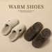 Hairy Cotton Slippers For Women, Autumn And Winter New Styles For Home Furnishings, Thick Soled Warm And Luxurious Slippers For Men_vogvips.com