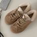 2025 Winter New Versatile Retro Flat Sole Furry With Bowknot Casual Style Two-Way Cotton Shoes For Women_vogvips.com