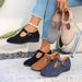 Women's Spring Plus Size Suede Wedge Heel Shoes Hollow Out Retro Style New Fashion_vogvips.com