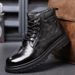 Men's boots Shoes High top warm casual cotton shoes Leather motorcycle men's boots Fashion men's wool_vogvips.com