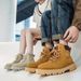 Big Yellow Boots Tooling Desert Short Boots Couple Functional Bumblebee Thick-soled Heightening Martin Boots_vogvips.com