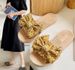 Summer Women's Flat Slippers Fashionable Bow Tie Trendy Beach Sandals Floral Style New_vogvips.com