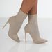 Women's Shoes Stretch Knit Pointed Toe Boots Mid-Calf High Heel Ankle Boots With Rubber Sole For Fall And Winter_vogvips.com