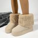 2025 Winter Snow Boots Women's Thick Sole Mid-Calf Fur Lined Waterproof Warm Comfortable Durable Fashion Slip Resistant_vogvips.com