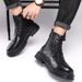 Medium Tube Men's Martin Boots Casual Velvet Outdoor Tooling Boots Large Size Embossed Crocodile Pattern Thick-soled Leather Boots Men_vogvips.com