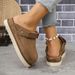Women's Shoes Slippers For Women Fashion Versatile Cowhide Thick Bottom Velcro Closed Toe Slippers_vogvips.com