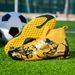 Soccer Shoes Men's and women's high top sneakers grass non-slip broken spike training shoes primary school growth spike sneakers_vogvips.com