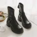 Designer Boot Sheepskin Edition~Maillard With Skirt Knight Black British Style Martin Short Boots For Women Booties 000_vogvips.com