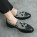 New Fashion Men's British Black Business Casual Loafer Shoes Daily Driving Office Leather Shoes One Foot Pedal Lazy Brown Banquet Dress Wedding Men's_vogvips.com
