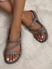 New Luofu Fashionable Summer Women's Slippers, Comfortable Rubber Midsole Casual Sandals, Beach Non-Slip Home Shoes,_vogvips.com