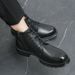European Warm Series Autumn Winter New High-top Brogue Carved Leather Shoes Men's Casual Martin Thick-soled Height-increasing Short Boots Men_vogvips.com