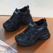 2025 Autumn Women's New Style Hidden Casual Dad White Wedge Platform Thick Sole Mesh Single Shoes With Fleece_vogvips.com