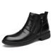 Medium Help Dress Leather Shoes Casual Short Boots Tide Side Zipper Leather Boots Snow Warm Boots_vogvips.com
