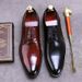New leather men's leather shoes wholesaler business formal British lace-up retro trend men's shoes Derby shoes_vogvips.com