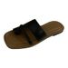Roman For Women, Flat Outdoor Slippers, 2025 Spring/Summer New Square Toe Slip-On Beach Sandals_vogvips.com