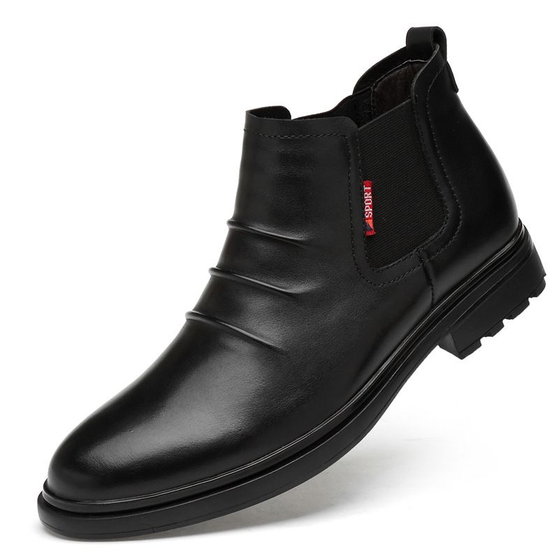 Martin Boots Men's Trendy High-top Large-size Men's Shoes, Chelsea Short Boots Thick-soled Heightening Men's Boots_vogvips.com