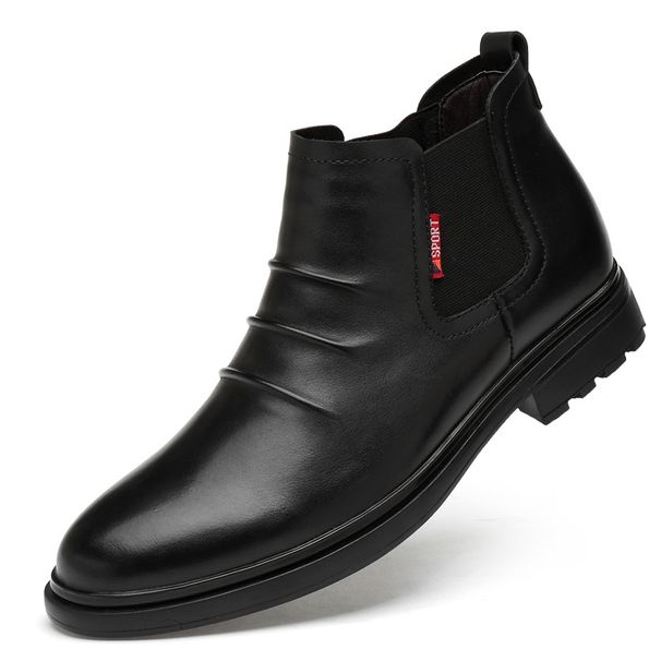 Martin Boots Men's Trendy High-top Large-size Men's Shoes, Chelsea Short Boots Thick-soled Heightening Men's Boots_vogvips.com