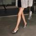 Elegant Metallic Silver Heels Square Toe Shallow Mouth Stiletto Feminine Glossy Back Strap Hollow High Heel Sandals_vogvips.com