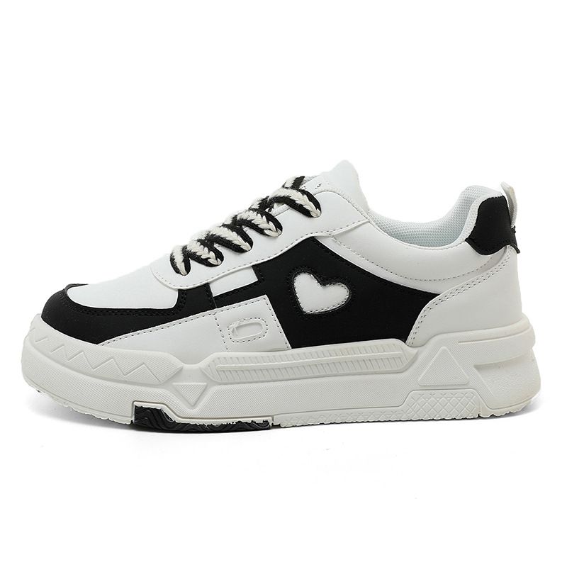 ZY1622 White Sneakers 2025 Autumn New Sports Student Board Shoes Korean Style Trendy Thick-Soled Casual Shoes For Women_vogvips.com