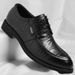 Men's Hand-grain Leather Dress Shoes Breathable Comfortable Business Formal Footwear Large Size Office Work Shoes_vogvips.com