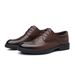 Euro Step Leather 2025 New Top Layer Cowhide High-end Formal Business Brogue Men's Youth Style Shoes_vogvips.com