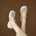 French Retro Style Fashion Women's Commuting Word With Round Head Platform Casual Shoes Light Mouth Single Shoes Hollow Hole Sandals_vogvips.com