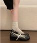 French Round-toed Evening Mary Jane Shoes By Marie Jeanne For Women In Spring, With Built-in Height, Paired With A Skirt, Low-cut Ballet Shoes_vogvips.com