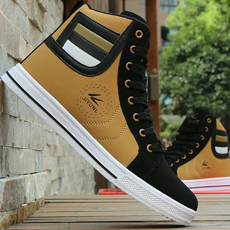 2024 New Mens Casual High Top Breathable Board Unique Printed Sports Outdoor Running Shoes_vogvips.com