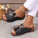 Cross-border Foreign Trade Plus-size Women's Slippers 2025 Summer New European And American Casual Wedge Heel One-strap_vogvips.com