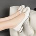 Soft Leather Shallow Mouth Single Shoes Women's Thick Heel Mother Work Leather Shoes Soft Sole Low Heel Single Shoes_vogvips.com