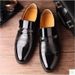 Men's Business Formal With Round Toe, British Casual, Breathable, Office Wear Resistant, Soft Soled Leather Shoes, Light_vogvips.com