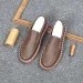 Daily Footwear Non Mens Off White Genuine Leather Slip On Loafers Hand Stitched Casual Shoes_vogvips.com
