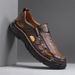 Mens Leather Sneakers Fashion Comfortable Walking Retro Wading Aqua Outdoor Casual Shoes Male Daily Trainers_vogvips.com