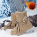 Thickened Winter Warm Snow Women, Large Size Furry Short With Fleece, Thick Sole Boots For Northeast_vogvips.com