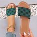 2024 Summer New Women's Large Size Color Block Round Toe Casual Beach Sandals_vogvips.com