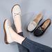 Cross-Border Genuine Leather Loafers For Women, Spring And Autumn New Style, Flat Versatile Soft Sole, Pregnant Women_vogvips.com