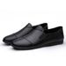Summer Style Loafers For Men, Leather Cowhide Leather, Soft Sole, Trendy Men's , Slip-On Breathable Casual Driving_vogvips.com