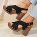 Thick Soled Casual Slippers Straight Line For Women, Worn As Outerwear. 2025 New Summer Black Sandal With A Poop Like_vogvips.com